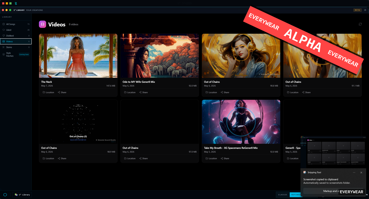 EveryWear Vault videos with generated cover art
