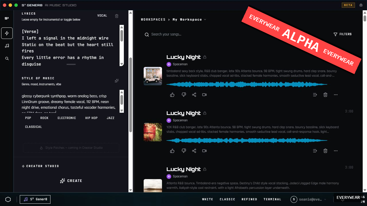 Gener8 prompt with populated workspace